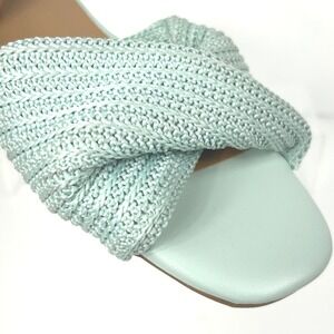 Nordstrom Rack Size 8 Woven‎ Aqua Sandals Slides Summer Shoes Beachy Womens